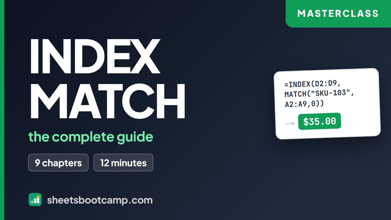 INDEX MATCH in Google Sheets: Complete Tutorial (Left Lookups, Two-Way, Multiple Criteria)