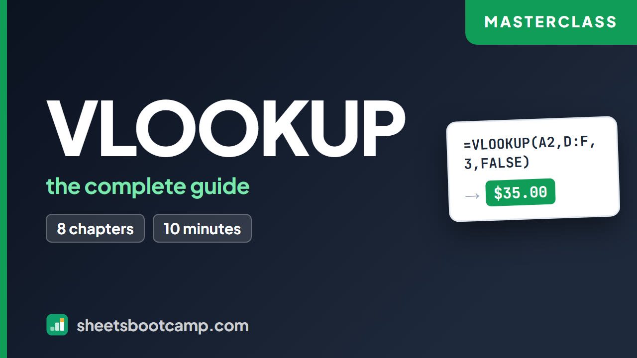 VLOOKUP in Google Sheets: Complete Tutorial (Syntax, Errors, and When Not to Use It)